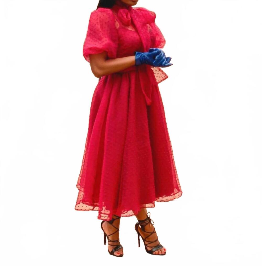 NEW LATISTE a line dress in burgundy